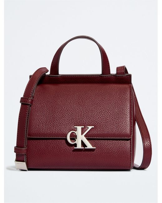 Calvin Klein Red Archive Small Square Flap Crossbody Bag