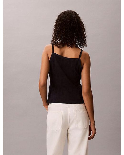 Calvin Klein Brown Jeans Cotton Crochet Button Top