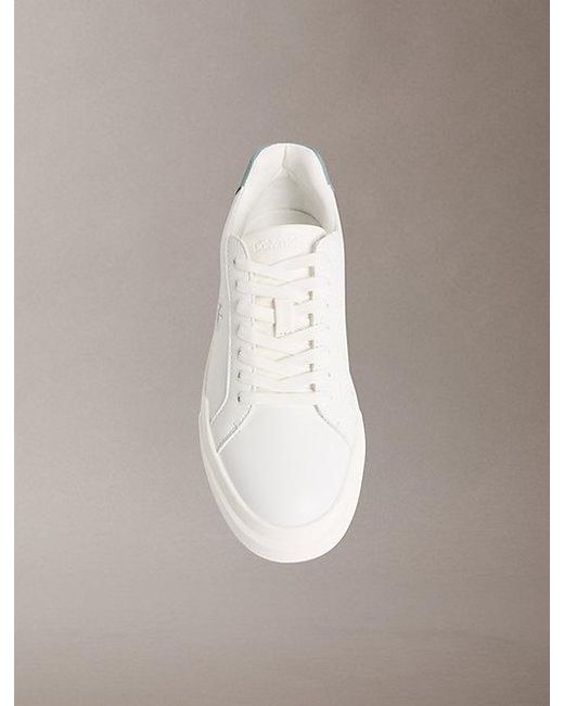 Calvin Klein Gray Leather Durable Traction Chunky Trainers