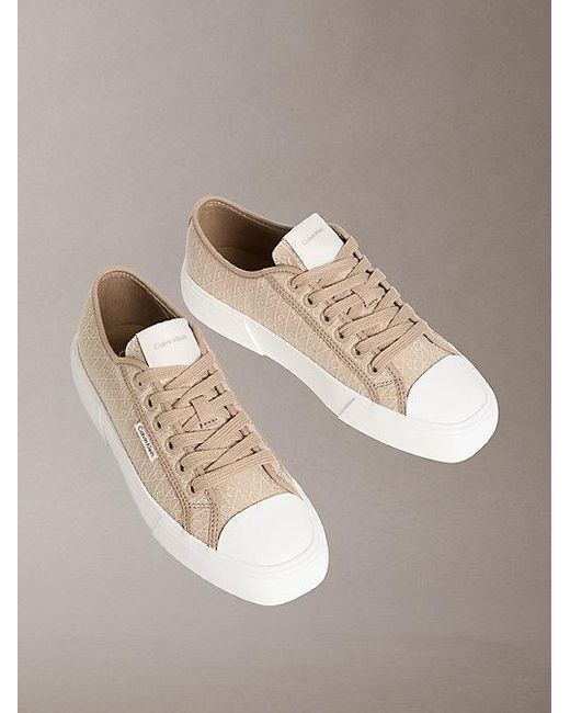 Calvin Klein Natural Ck Luna Emblem Logo Jacquard Trainers