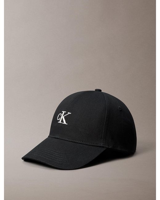 Calvin Klein Black Embroidered Monogram Baseball Cap