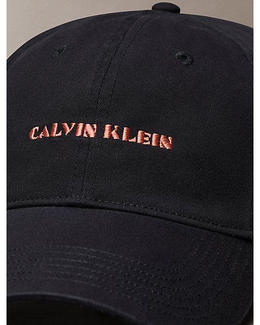 Calvin Klein Black Embroidered Graphic Logo Cap for men