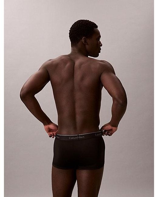 Calvin Klein Black 7 Pack Low Rise Trunks Micro Stretch for men