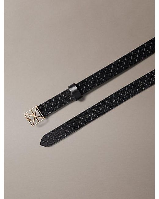Calvin Klein Multicolor Full Grain Leather Emblem Logo Belt