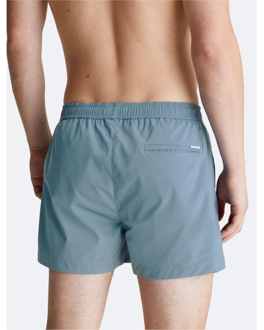 Calvin Klein Blue Solid Tonal Swim Shorts for men