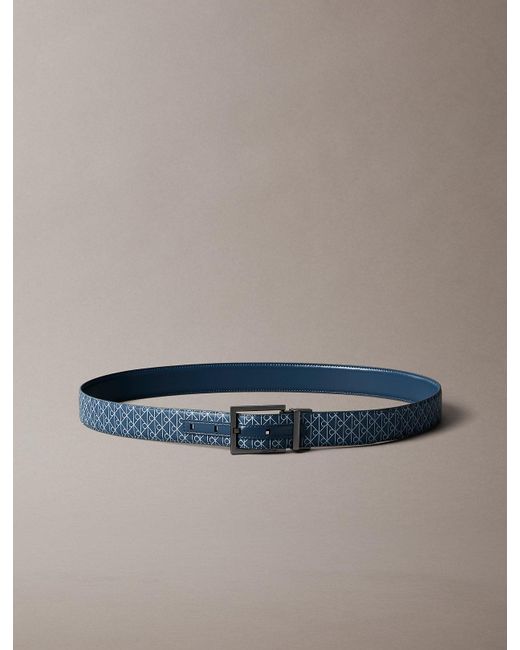 Cintura Con Logo Emblem Double-Face di Calvin Klein in Blue da Uomo