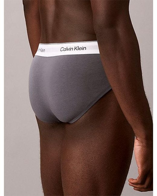 Calvin Klein Multicolor 3 Pack Hip Briefs Icon Cotton Stretch for men