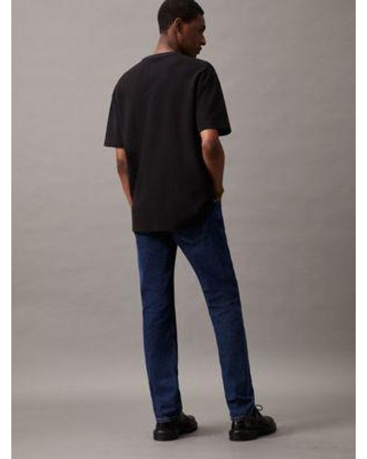 Camisa holgada con monograma con punto gofrado Calvin Klein de hombre de color Black