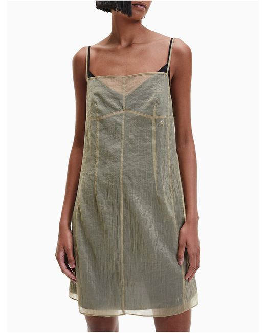 Calvin Klein Chiffon Double Layer Slip Dress | Lyst