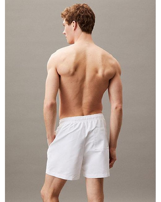 Calvin Klein Medium Zwemshort Met Trekkoord in het White voor heren