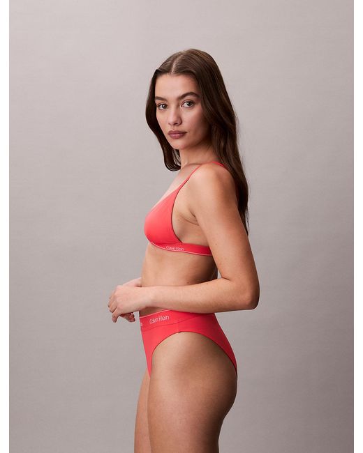 Calvin Klein Red Triangle Bikini Top