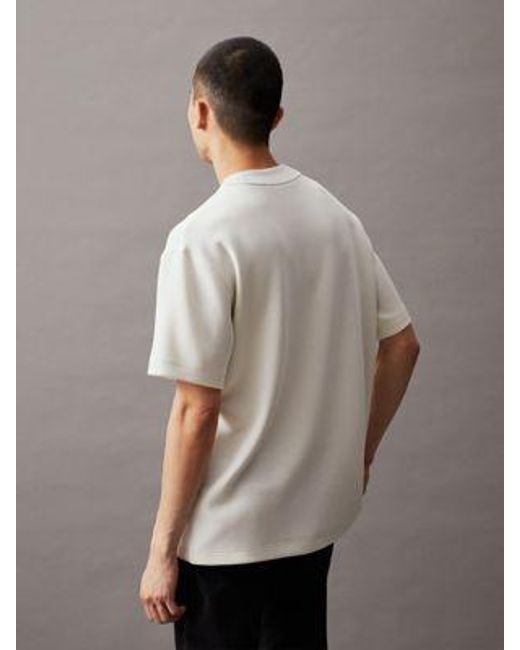 Calvin Klein Relaxed Scuba T-shirt Met Monogram in het White voor heren