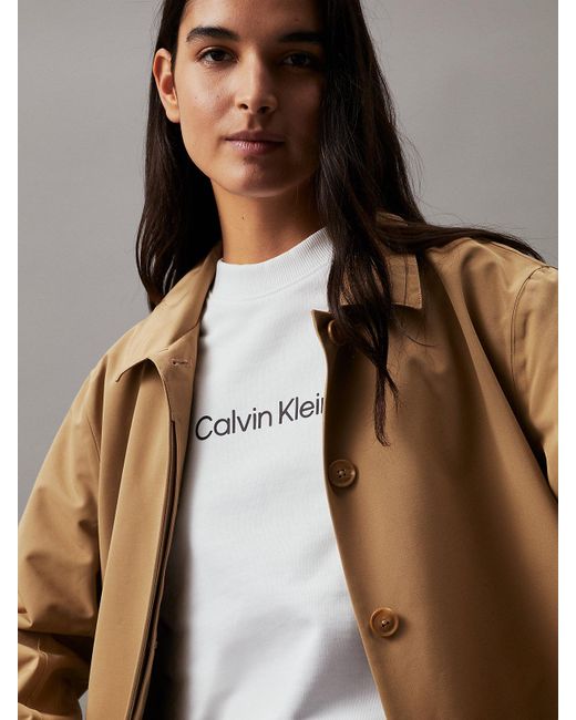 Sweat en coton avec logo Calvin Klein en coloris White