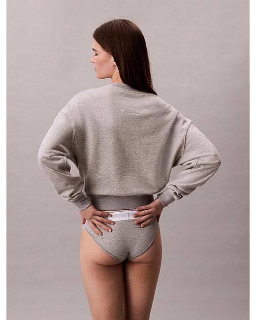 Calvin Klein Gray Cotton Terry Blend Lounge Sweatshirt