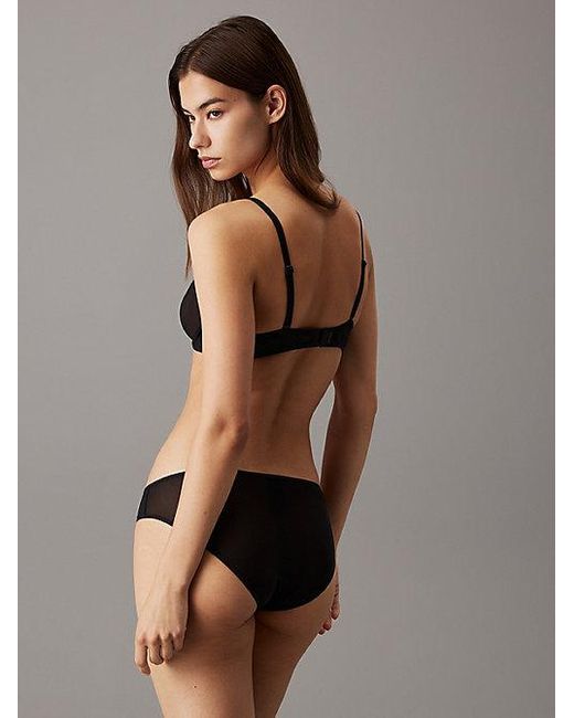 Calvin Klein Black Unlined Demi Bra Sheer Marquisette