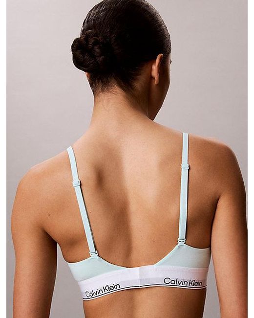 Calvin Klein White Lightly Lined Triangle Bralette Icon Cotton Modal