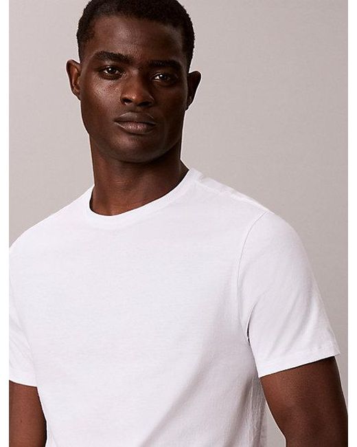 Calvin Klein White 3 Pack Crewneck T-Shirts Cotton Classics for men