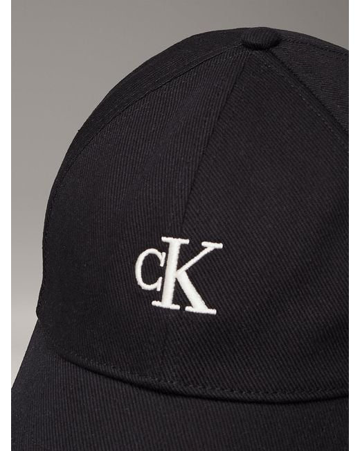 Calvin Klein Black Embroidered Monogram Baseball Cap