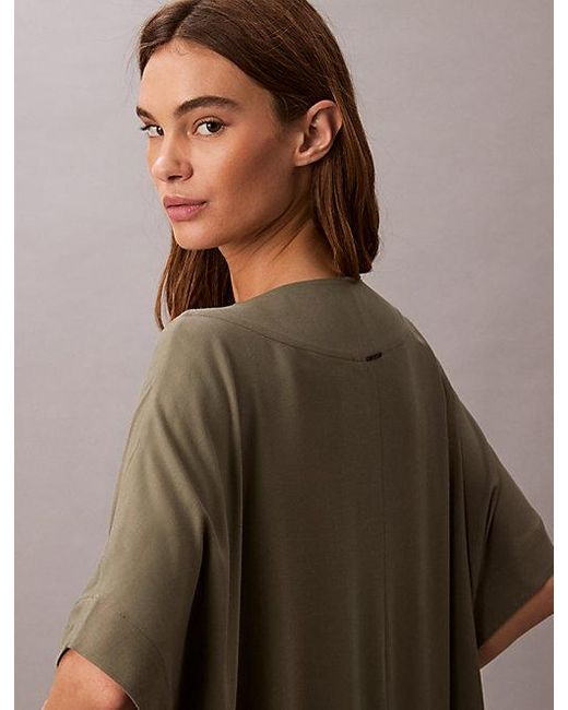 Calvin Klein Brown Strand-Kaftan Aus Viskose-Leinen