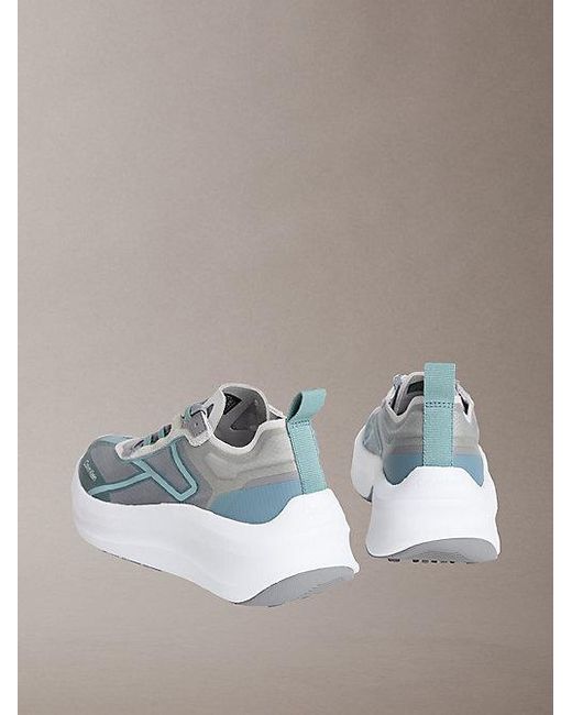 Calvin Klein Metallic Ck Volumax Chunky Ck Stripe Runner Trainers