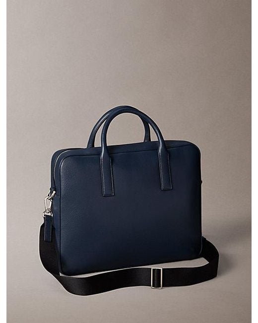 Calvin Klein Blue Micro Pebble Commuter Laptop Bag for men