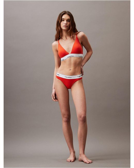 Calvin Klein Red Icon Cotton Modal Lightly Lined Triangle Bralette