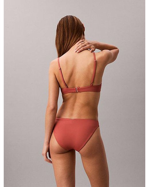 Calvin Klein Red Push Up Bikini Top Essentials