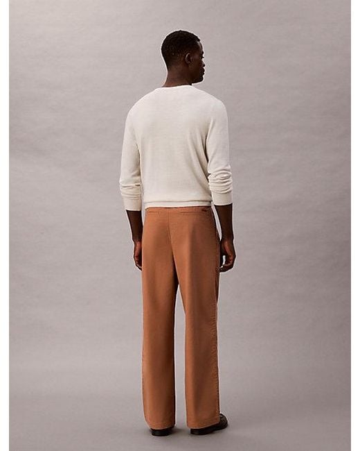 Calvin Klein Multicolor Twill Pleated Trousers for men
