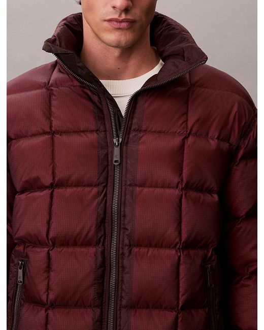 Calvin Klein Multicolor Ripstop Mock Neck Puffer Jacket for men