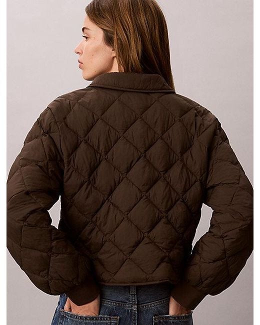 Calvin Klein Brown Jeans Short Quilted Liner Jacket