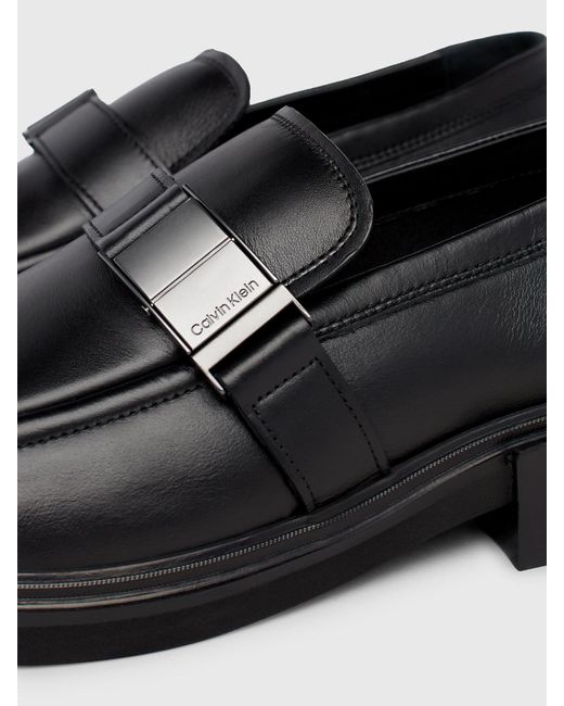 Calvin Klein White Leather Loafers for men