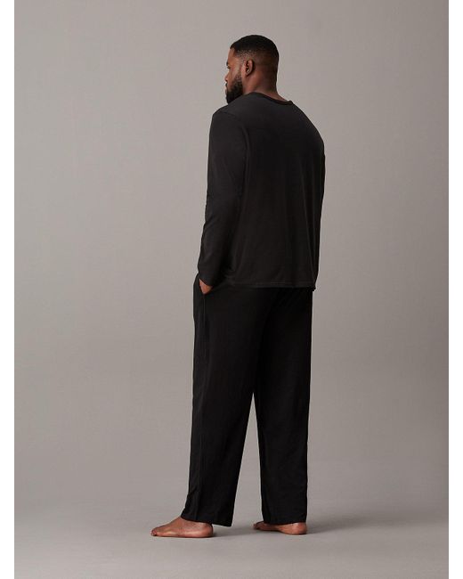 Ensemble de pyjama grande taille - Cotton Stretch Calvin Klein pour homme en coloris Black