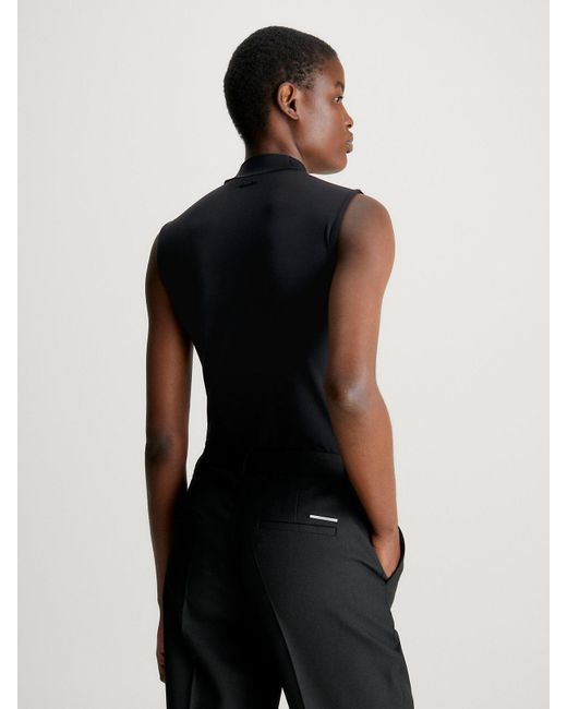 Body en jersey élastique Calvin Klein en coloris Black