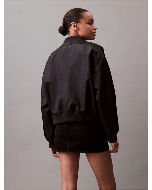 Calvin Klein Black Nylon Bomber Jacket