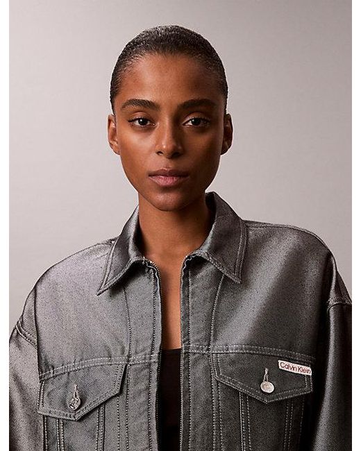 Calvin Klein Denim Bomberjack in het Brown