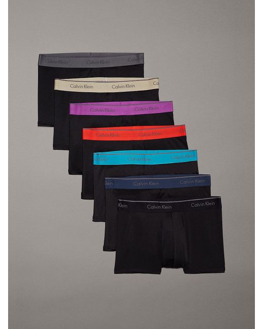 Calvin Klein Multicolor 7 Pack Low Rise Trunks - Micro Stretch for men