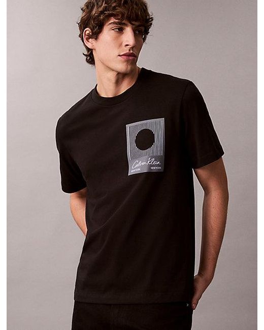 Calvin Klein Black Block Logo Graphic Tee for men