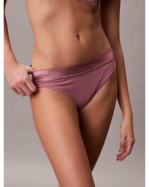 Calvin Klein Multicolor Metallic Thong Icon Cotton Modal