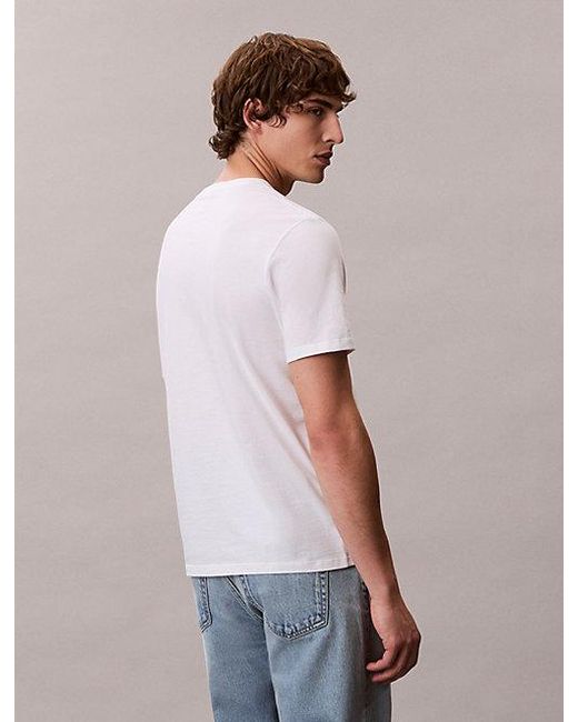 Calvin Klein White 2 Pack Cotton Badge T-Shirts for men