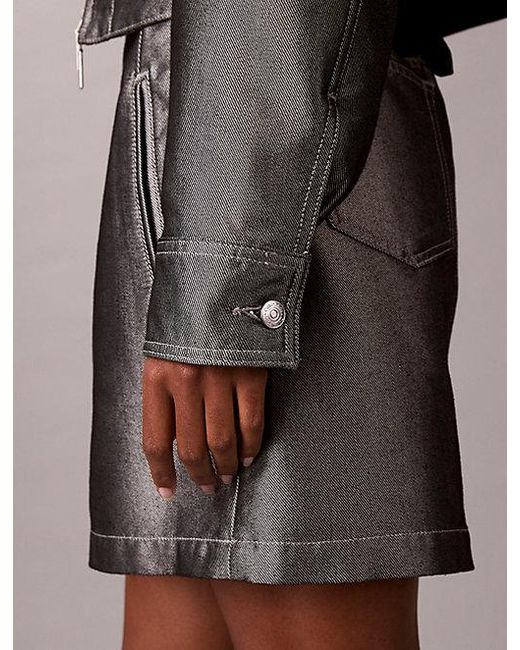 Calvin Klein Denim Bomberjack in het Brown