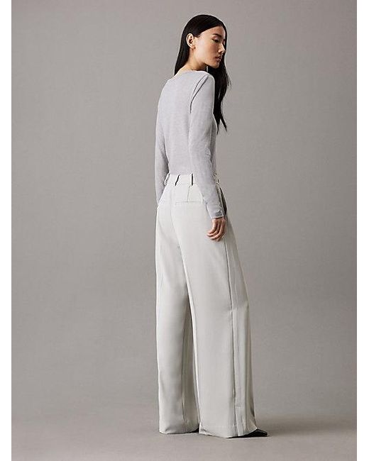 Calvin Klein Slim Fit Broek Met Wijde Pijpen in het Gray