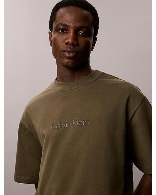 Calvin Klein Multicolor Relaxed Heavy Jersey Logo T-Shirt for men
