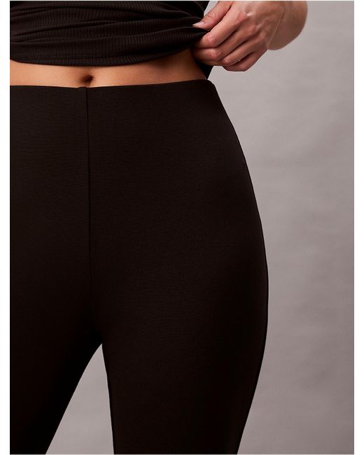 Calvin Klein Black Ponte Slim Flared Pants