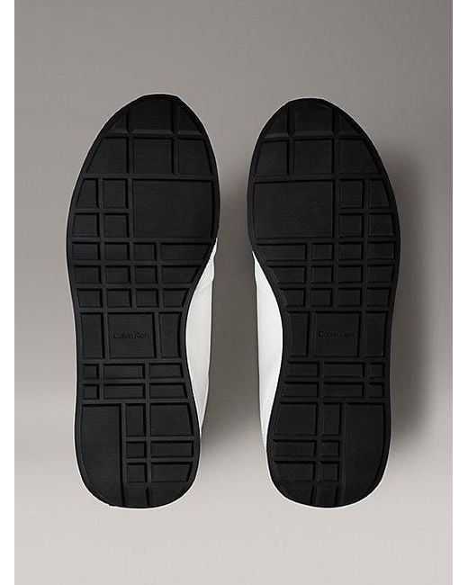 Calvin Klein Leren Hardloopsneakers Met Signature Logo in het Metallic voor heren