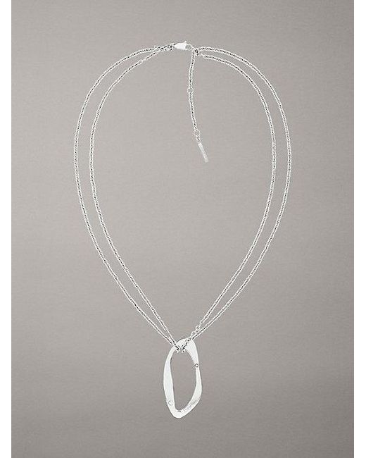 Collar con colgante de forma orgánica Calvin Klein de color White
