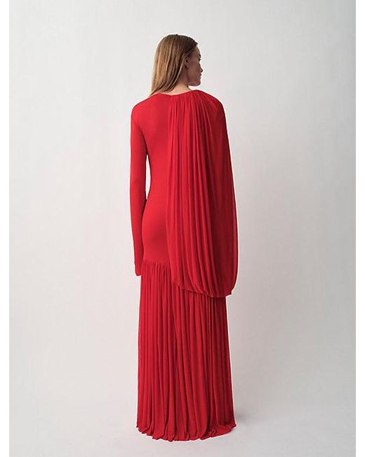 Calvin Klein Red Sara Draped Evening Dress