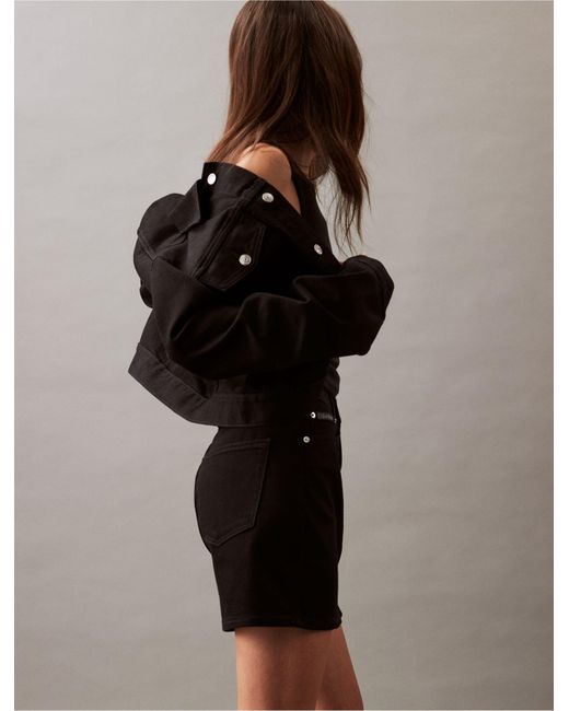 Calvin Klein Black Denim Mini Skirt