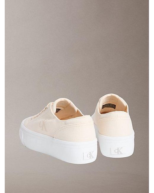 Calvin Klein Multicolor Graz Canvas Platform Logo Trainers