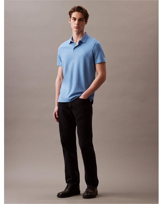 Calvin Klein Blue Supima Cotton Polo Shirt for men