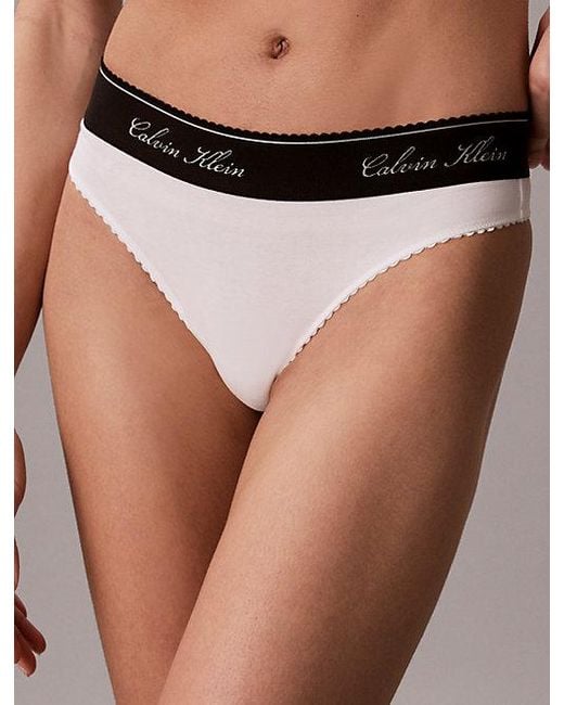 Calvin Klein White Thong Icon Cotton Modal